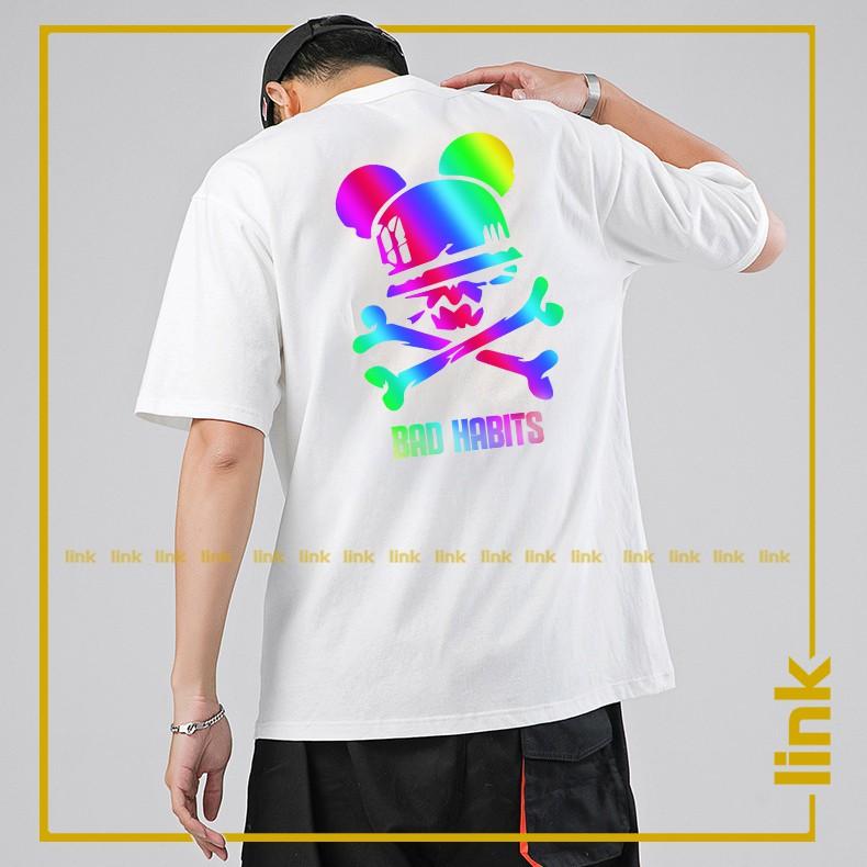 Áo thun phản quang BAD RABBIT đầu lâu 7 màu UNISEX