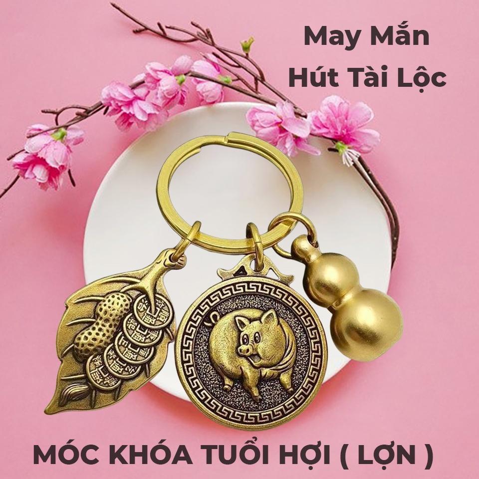 Móc Khoá Xe Máy, Oto 12 Con Giáp Phong Thuỷ Bằng Đồng Thau - AnNhien