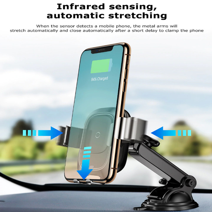 Gía đỡ điện thoại kiêm sạc không dây để taplo, kính lái trên ô tô cao cấp Baseus WXZN-B01 Wireless Charger Gravity Car Mount - Hàng chính hãng