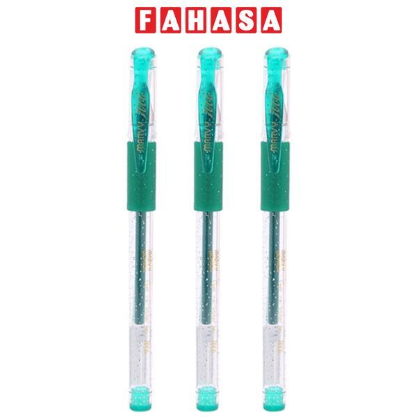 Vỉ 3 Bút Gel 0.7 mm - Marvy 700G - Glitter Green
