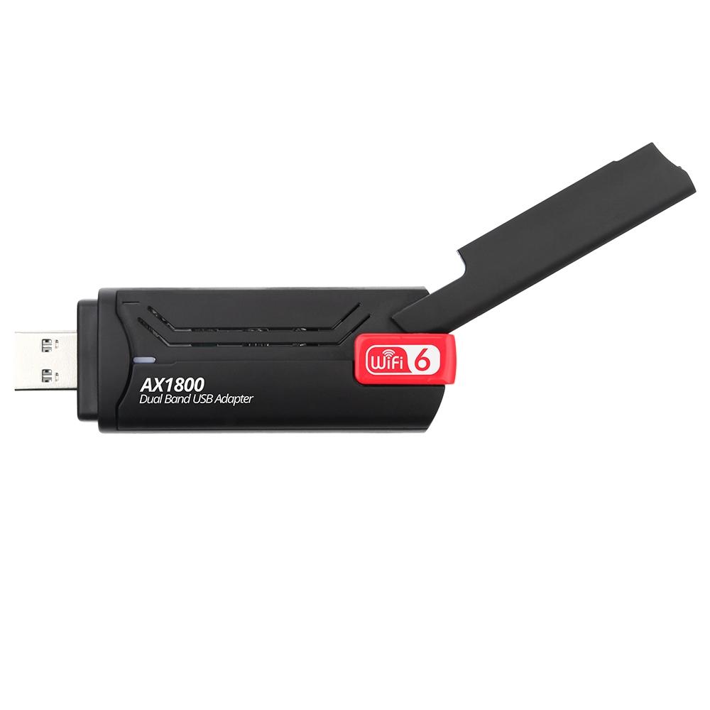 1800Mbps WiFi6 USB3.0 WiFi Adapter 2.4Gand5G Dual-band Wireless Network Card with High-gain Antennas Support Win7/Win10/Win11