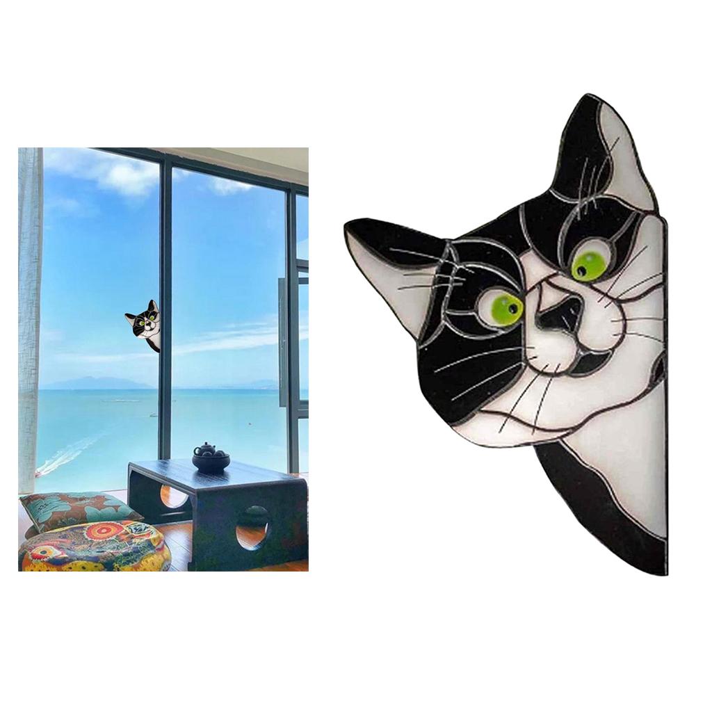 Peeking Cat Stained Glass Suncatcher Lover Gift Stained Glass Window Hanging