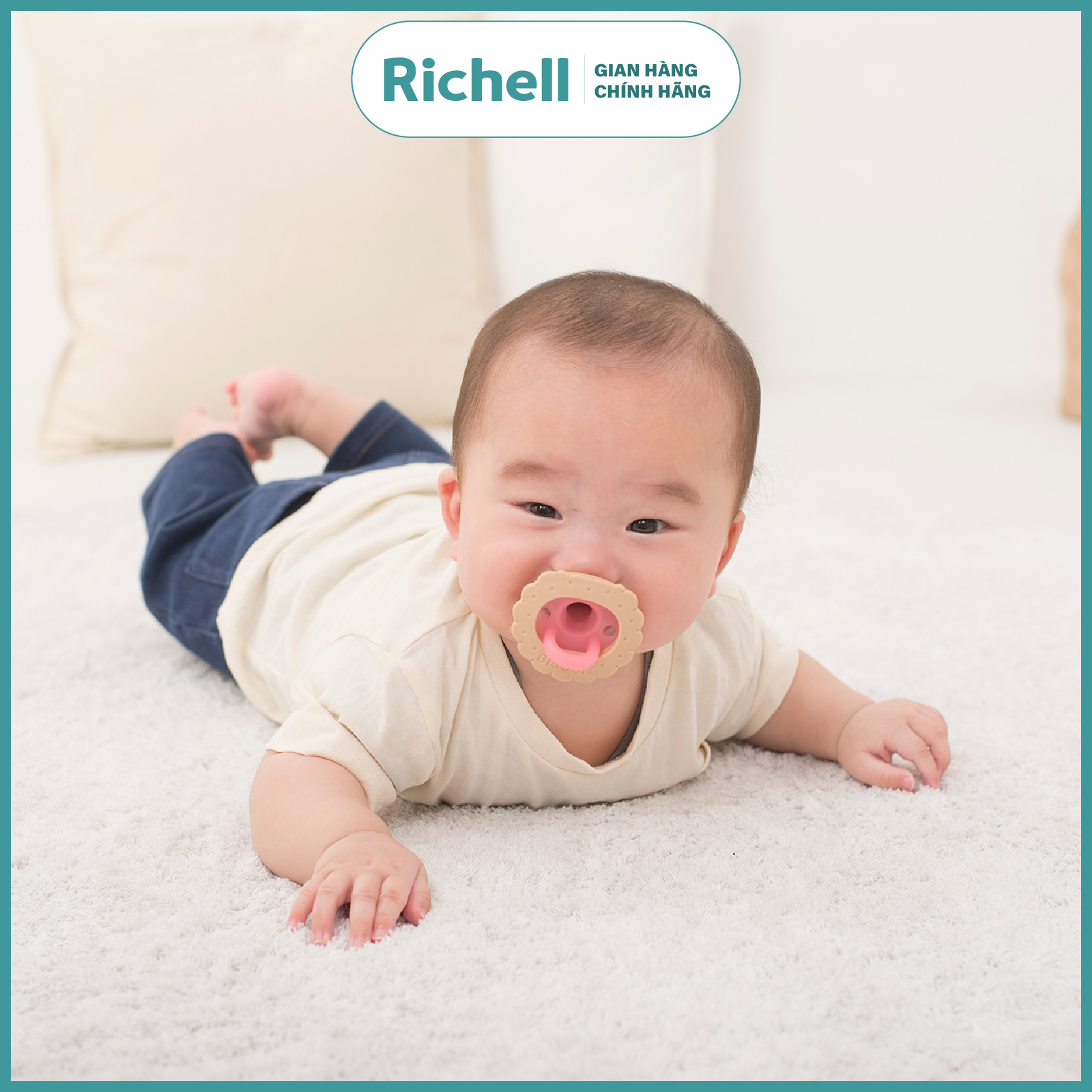 Ty ngậm Richell Nhật Bản cho bé từ 0 tháng có hộp đựng | Baby