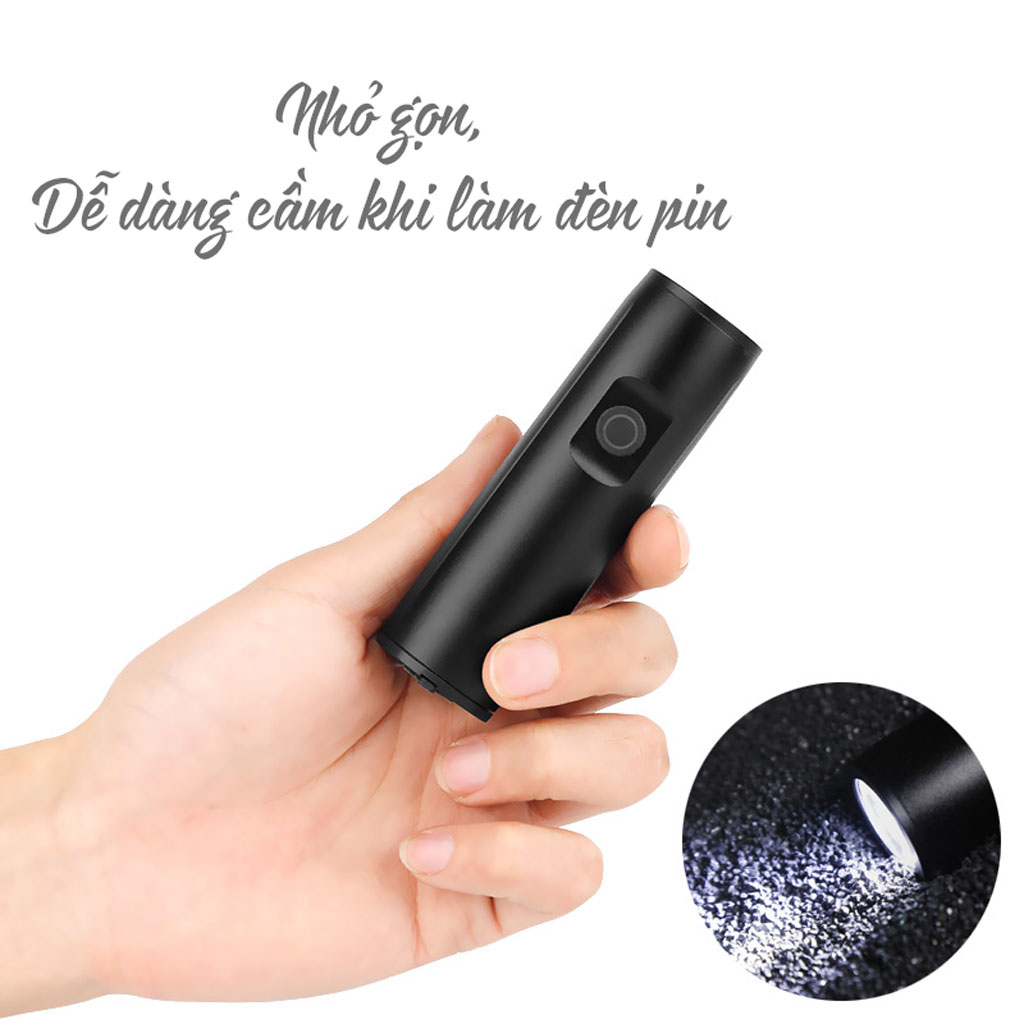 Pha Xe Đạp Mini 400 lumens EOS290 Sạc Điện USB Sáng Mạnh 3 Chế Độ Chống Nước Vỏ Hợp Kim Nhôm MaiLee