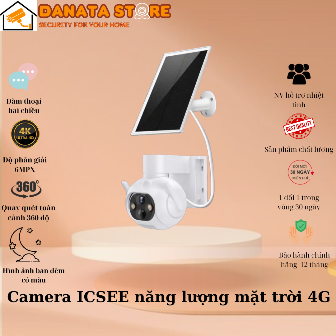(Lỗi 1 đổi 1) CAMERA YOOSEE NĂNG LƯỢNG MẶT TRỜI DÙNG SIM 4G FHD - XOAY 350 ĐỘ - ĐÀM THOẠI 2 CHIỀU - CẢNH BÁO CHUYỂN ĐỘNG - CHỐNG NƯỚC - PIN SẠC NLMT - CHƯA CÓ SIM - Hàng nhập khẩu