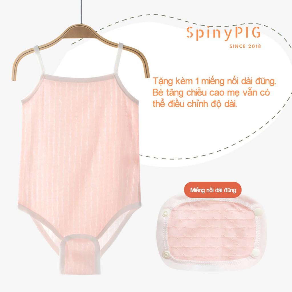 Bộ body 2 dây cho bé 0-2 tuổi 100% cotton bề mặt lỗ khí cực thoáng mát 