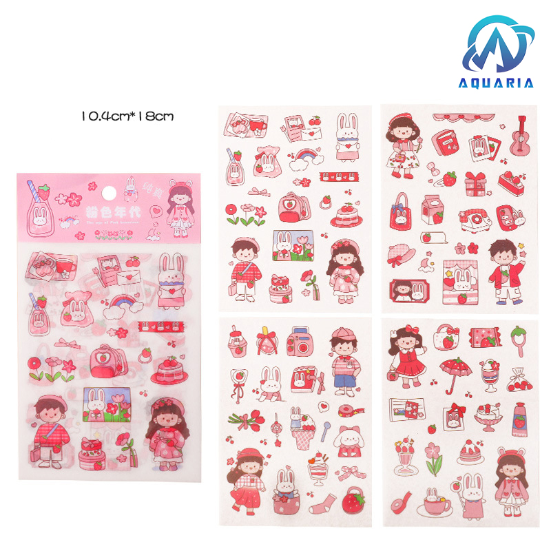 Set 4 Tấm Sticker Xinh Dễ Thương Hình Dán Cute Stickers Trang Trí Sổ Tay Dán Mũ Bảo Hiểm điện thoại siêu đẹp