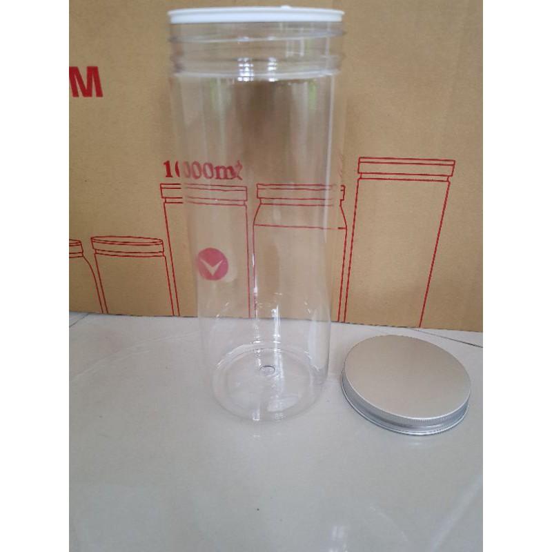 Hủ pet nắp nhôm 1500ml 9x23cm kèm lót nhựa hoặc seal tự dính