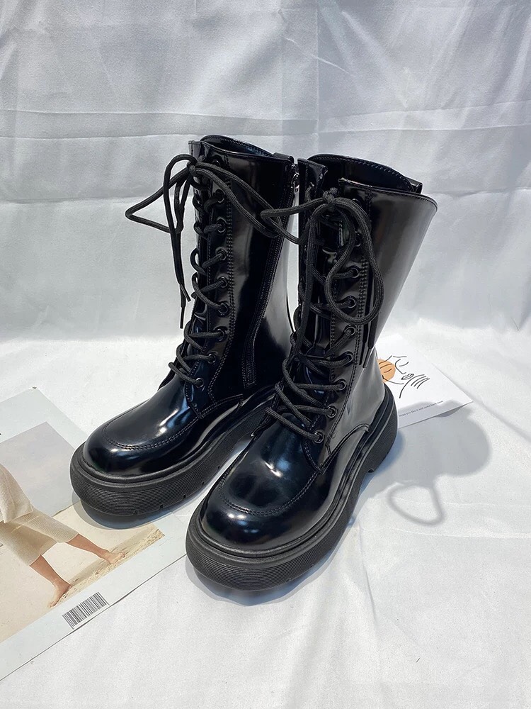 Boots cao cổ đan dây cá tính, bốt ulzzang, bốt chiến binh