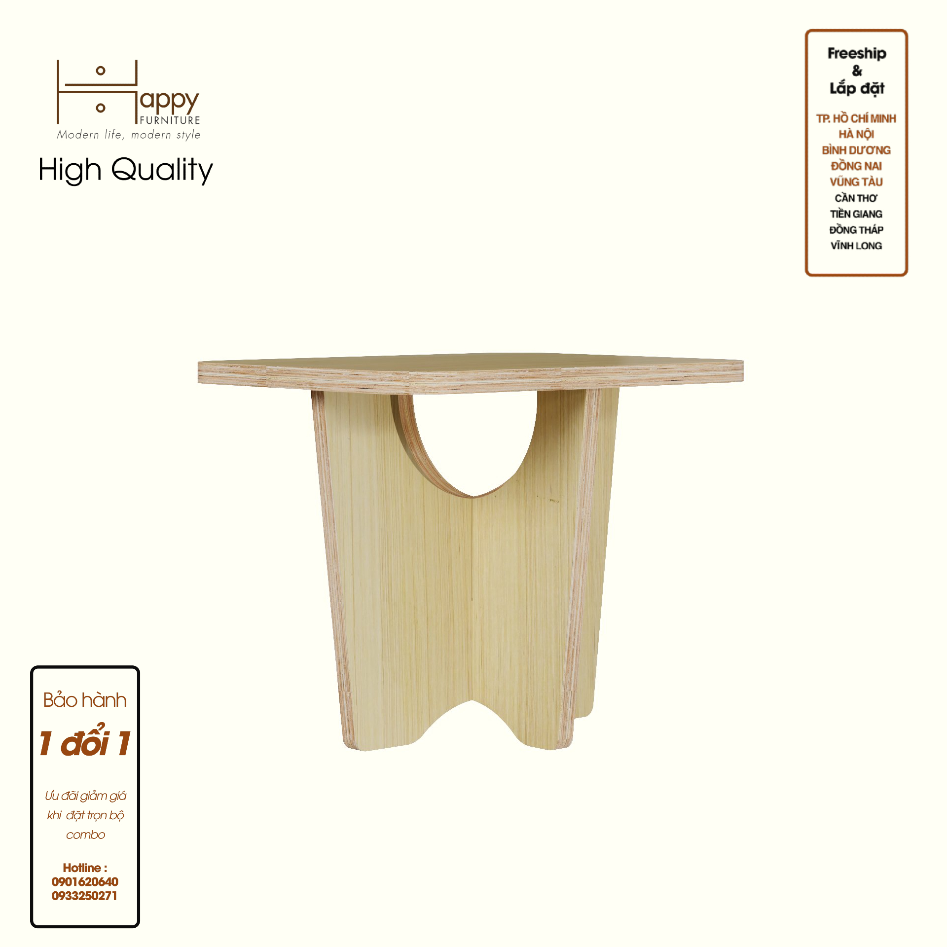 HAPPY FURNITURE , Gỗ tự nhiên , Táp đầu giường gỗ Plywood - SANARI , BAN_111 , 40cm x 32cm x 32cm DxRxC