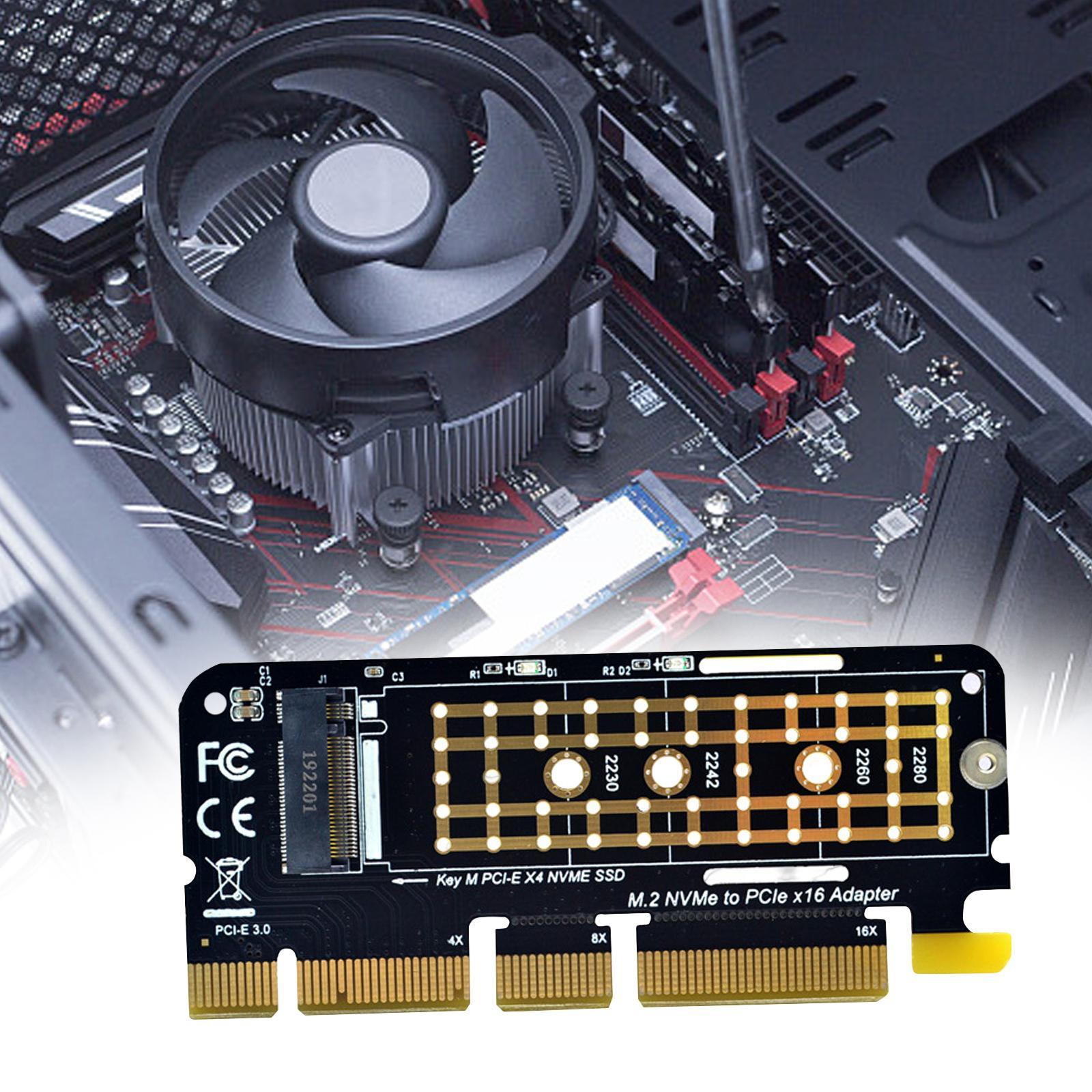 M.2 SSD M Key -e 3.0 x16 Expansion Card, Support 2280, 2260, 2242, 2230, Low Profile  M.2 SSD to PCIe x16/x8/x4 for SM951 PM961