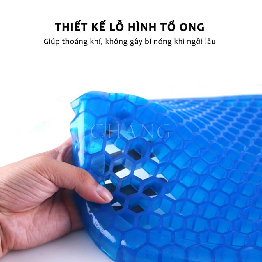 Đệm Ngồi 3D 2 Lớp Thoáng Khí - Đệm Gel Tổ Ong Lót Ghế Trên Ô Tô Êm Ái Tránh Đau Mỏi Khi Ngồi Lâu