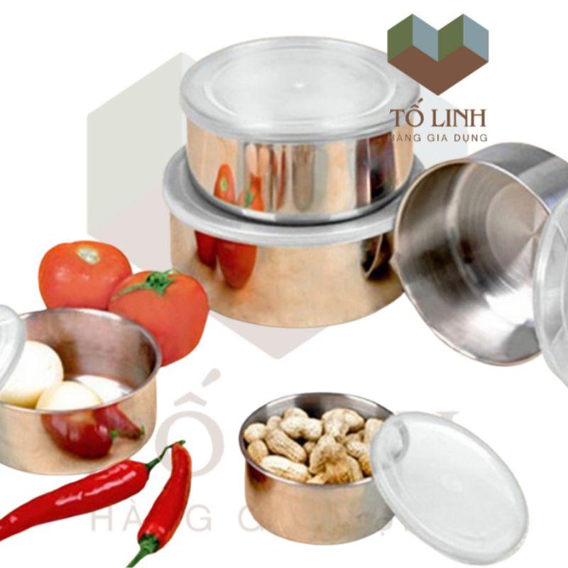 BỘ 5 THỐ INOX 5 CÁI CAO CẤP CÓ NẮP ĐẬY TIỆN LỢI