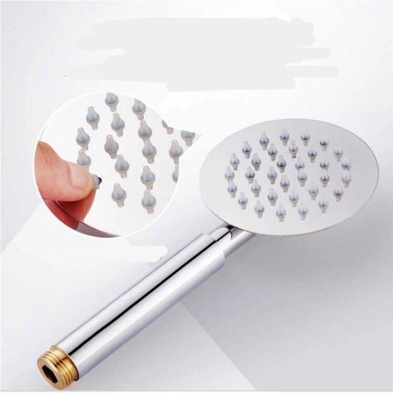 Củ sen tắm nóng lạnh kèm tay sen inox bóng kiểu tròn