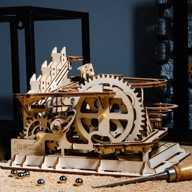 Đồ chơi Lắp ráp gỗ 3D Mô hình Cơ động học Magic Crush - Marble Run Waterwheel Coaster LG501