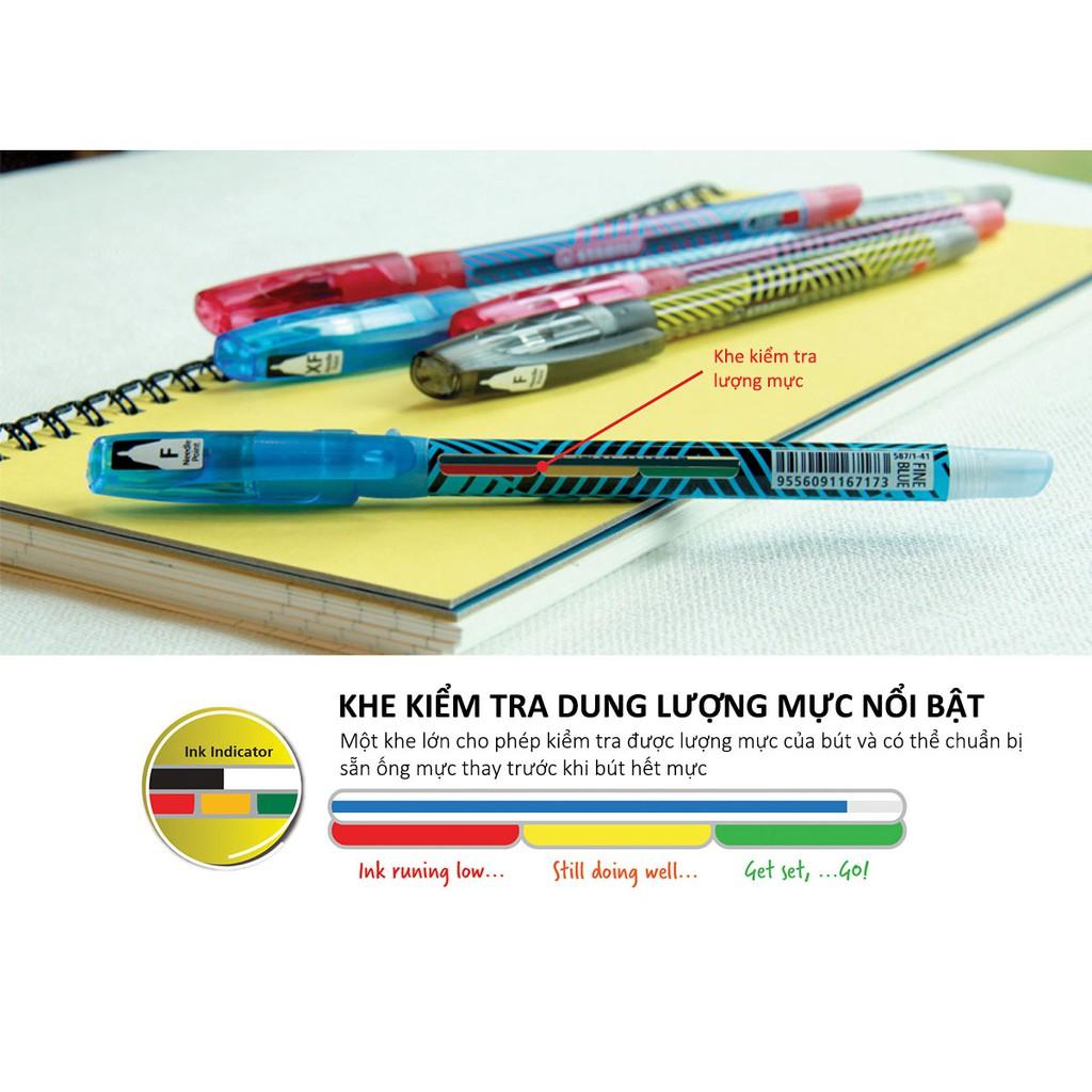 Bộ 3 bút bi STABILO Exam Grade BP587NF 0.7mm (2 xanh+1 đỏ) + Bút xóa Correction Pen CPS88 (BP587NF-C3B+)