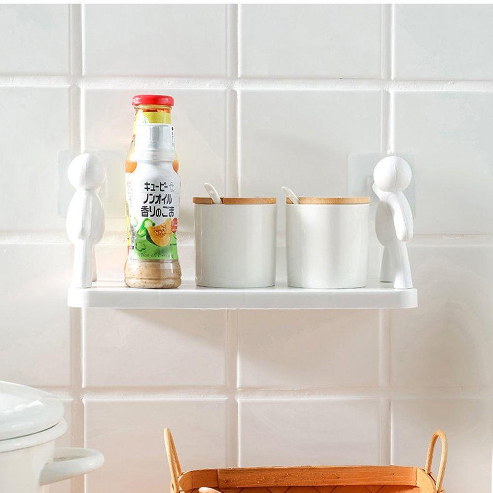 Kệ hình nhân decor nhà tắm, kệ nhựa nhà bếp dán tường siêu dính chịu lực