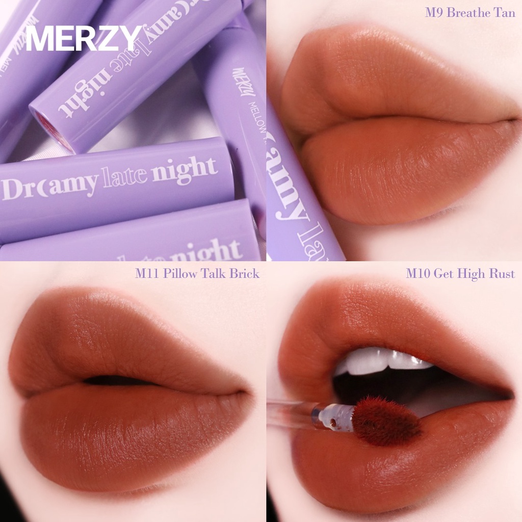 Combo Son kem lì Merzy Dreamy Late Night Mellow Tint 4g + Son Thỏi Lì Merzy Noir Lipstick 3.3g