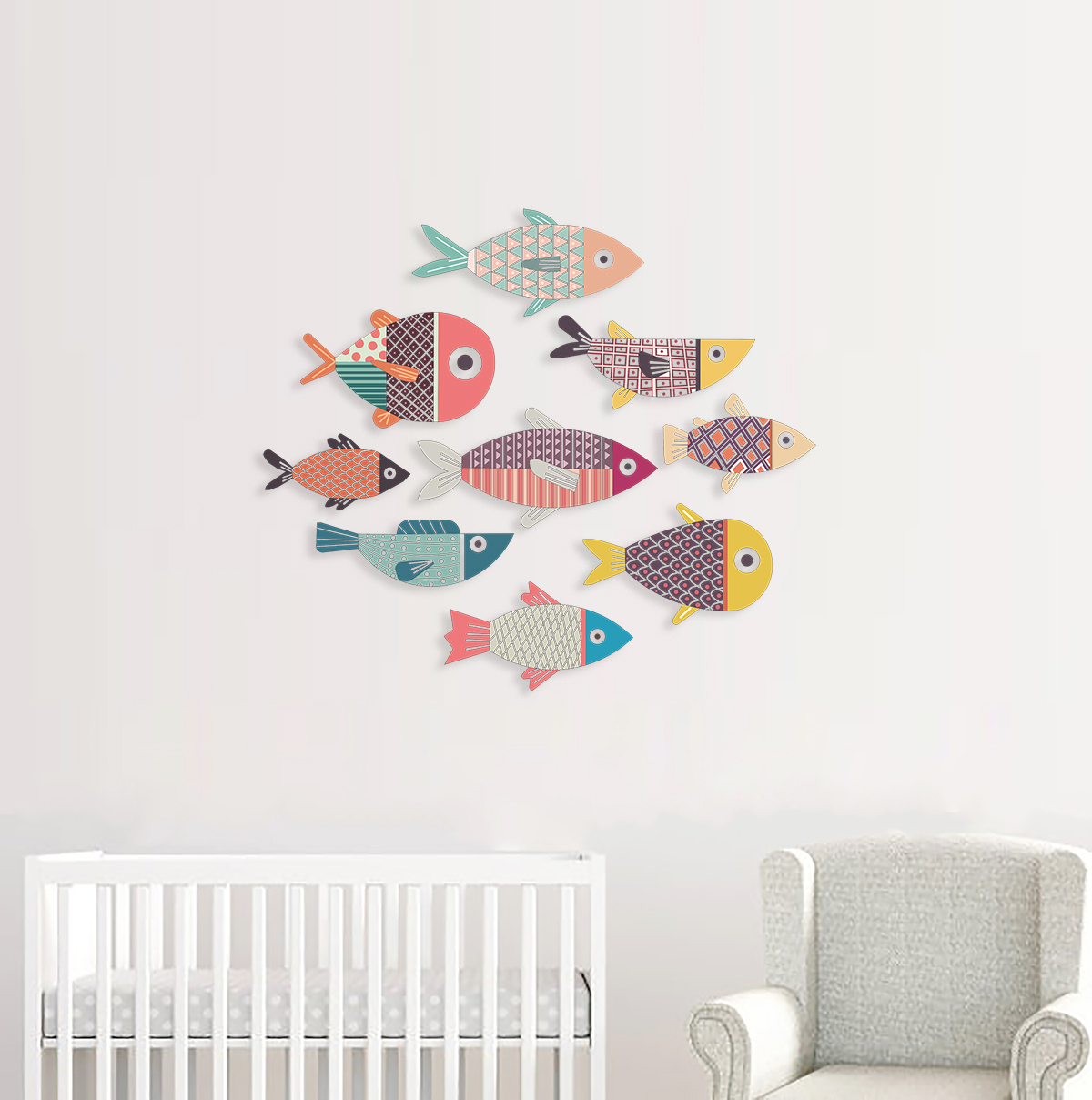 BỘ TRANH COLOR FISHES TREO TƯỜNG TRANG TRÍ PHÒNG KHÁCH, PHÒNG NGỦ, PHÒNG ĂN - TẶNG KÈM BĂNG DÍNH 3M SIÊU DÍNH TREO TRANH CHUYÊN DỤNG - FH16