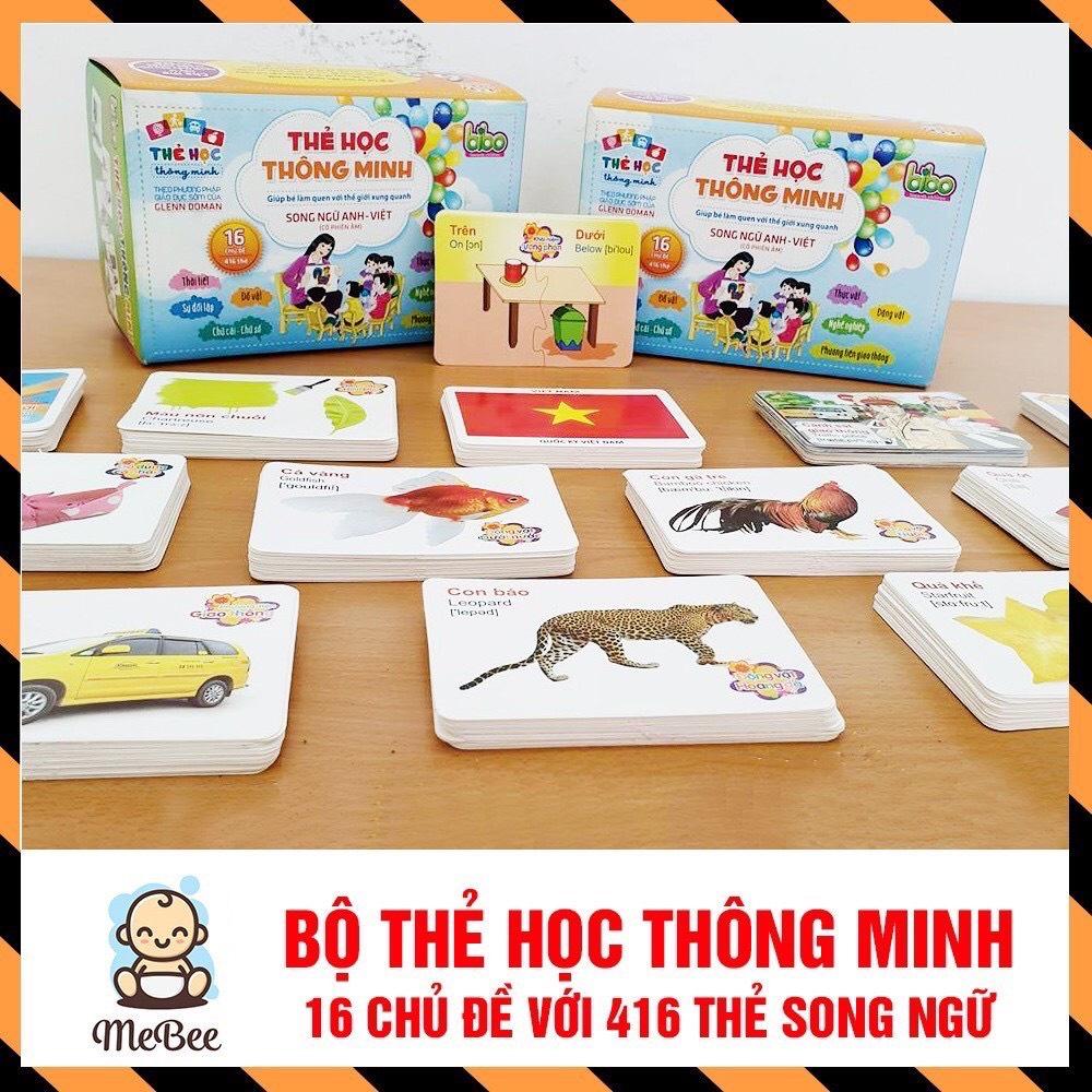 Bộ thẻ học thông minh 16 chủ để cho bé (thẻ song ngữ tiếng Anh- tiếng Việt)