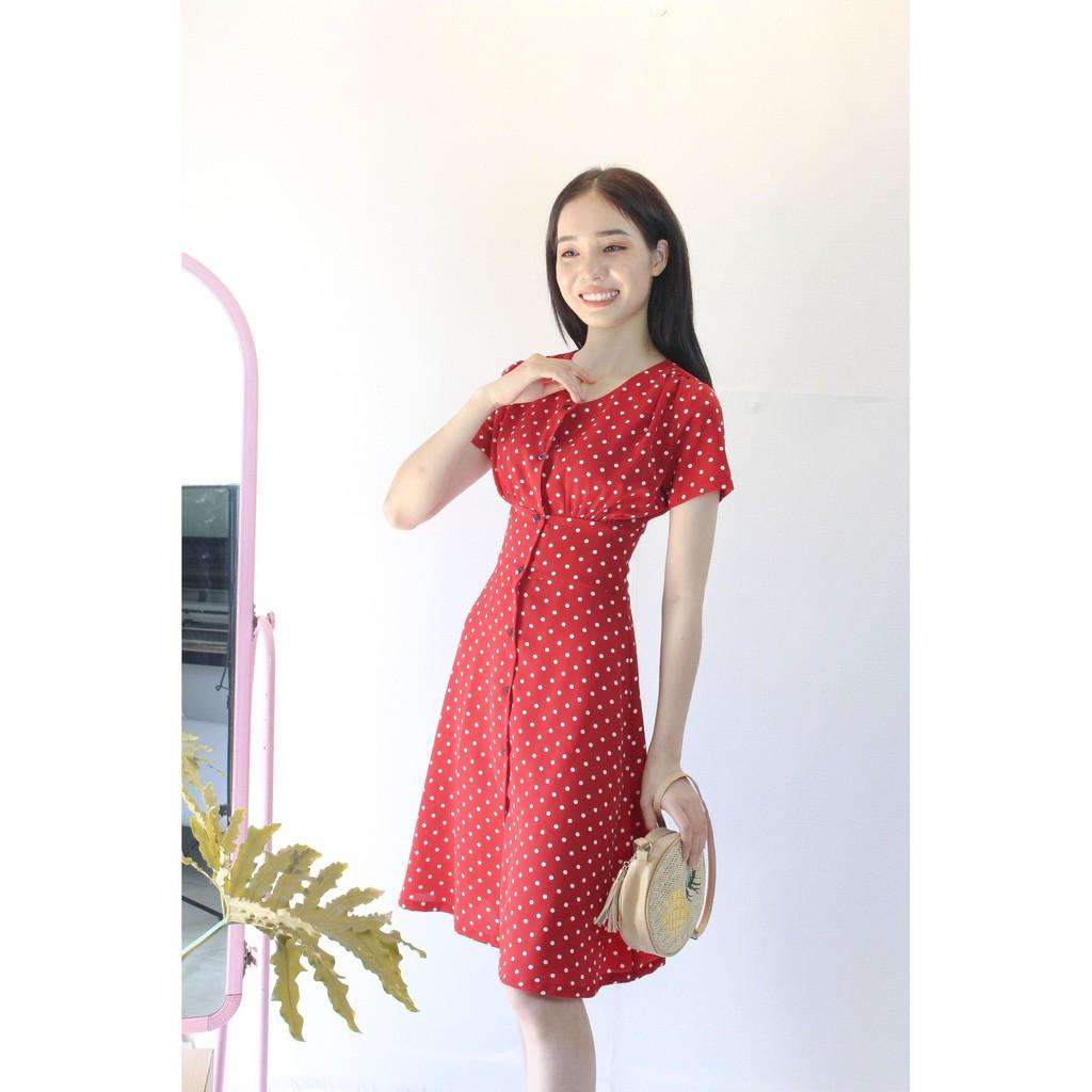 Đầm hoạ tiết chấm bi