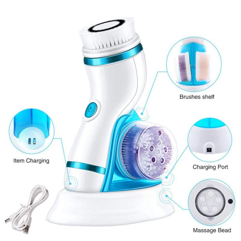 5 Trong 1 Điện Sữa Rửa Mặt Rửa Mặt Máy Làm Sạch Da Lỗ Chân Lông Bụi Làm Sạch Cơ Thể Massage Mini Máy Massage Làm Đẹp Bàn Chải