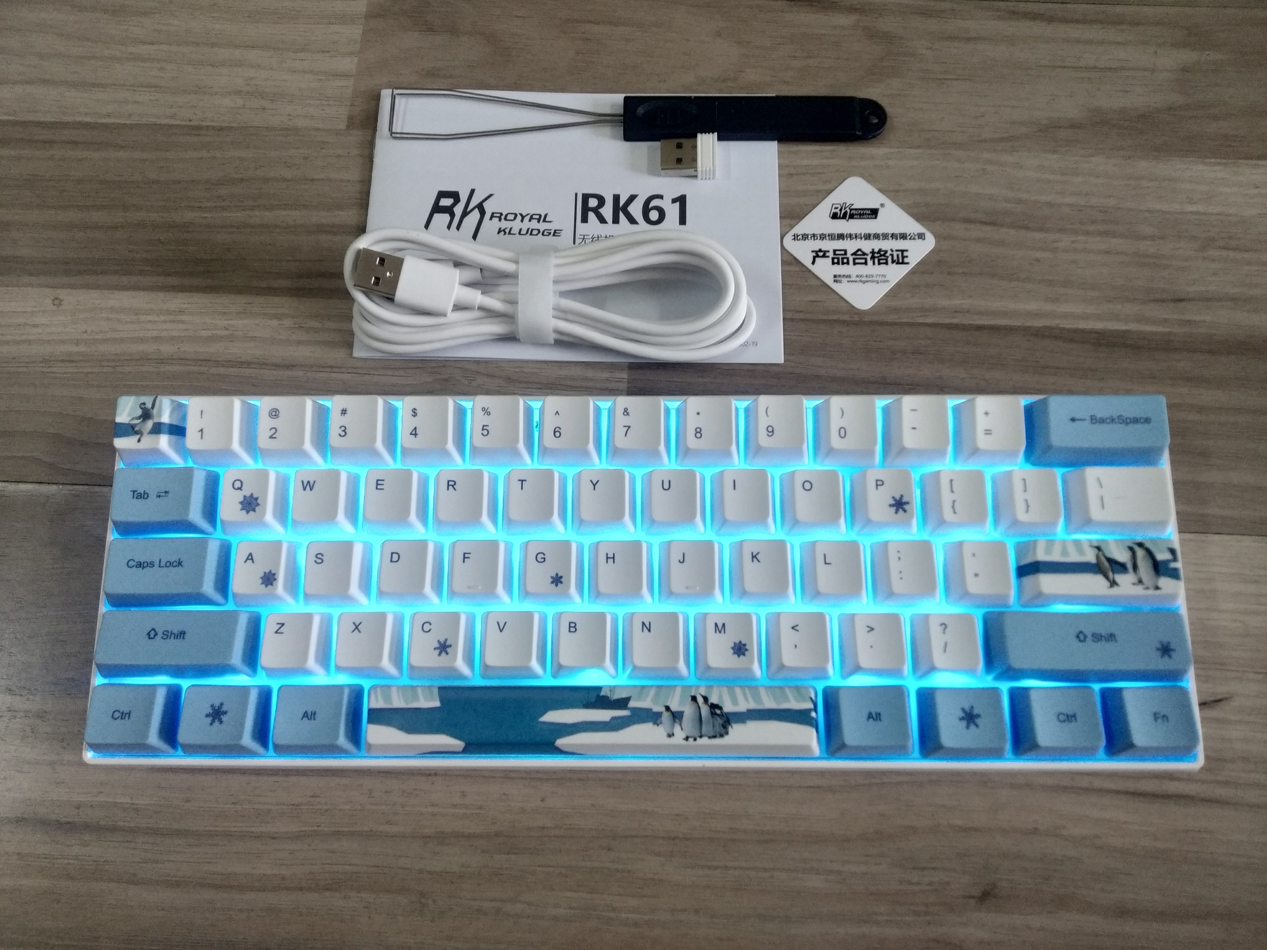 Bàn phím cơ không dây RK61 - Phiên bản giới hạn- Keycap PBT, công nghệ in Dye-sub, nhiều màu sắc, hoạ tiết. Chính hãng Royal Kludge