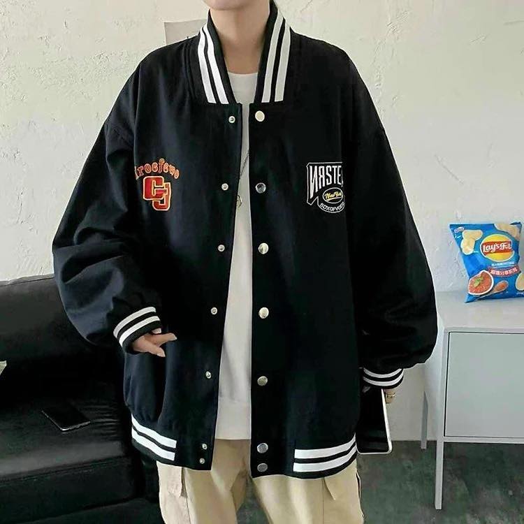 Áo khoác Bombor GJ , Varsity Jacket nam nữ form rộng chất kaki 2 lớp , Áo bóng chày local brand unisex - Gin Store