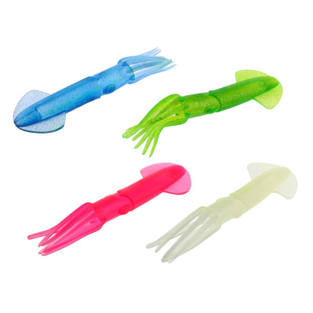 4Pcs Soft Squid Skirt Fishing Lures Baits Trolling Octopus Hoochies 22cm/70g