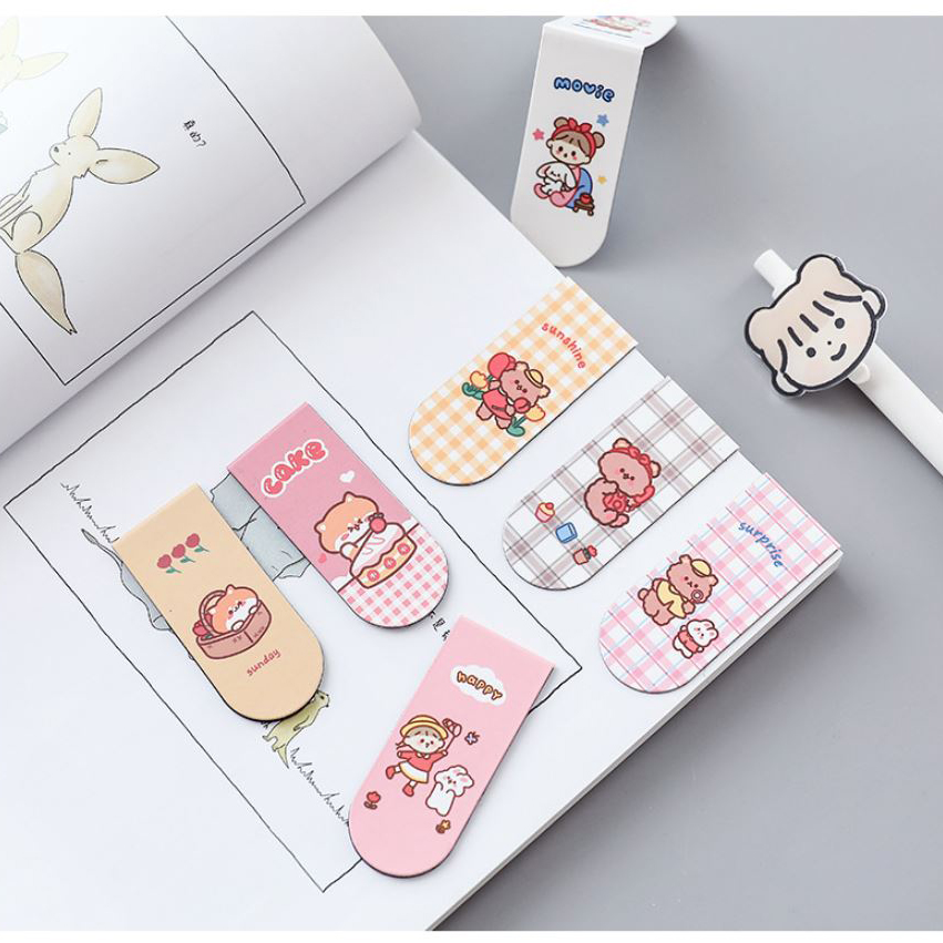 Bookmark Nam Châm, Kẹp Đánh Dấu Sách Hoạt Hình Cute Dễ Thương,Phụ Kiện Trang Trí Sách, Sổ