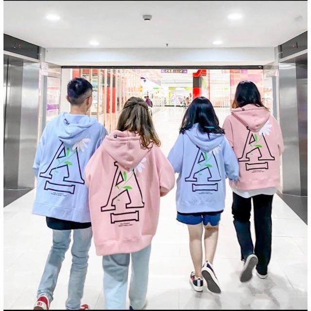 Áo Khoác Hoodie Nỉ In Hình Chữ A Sau Lưng