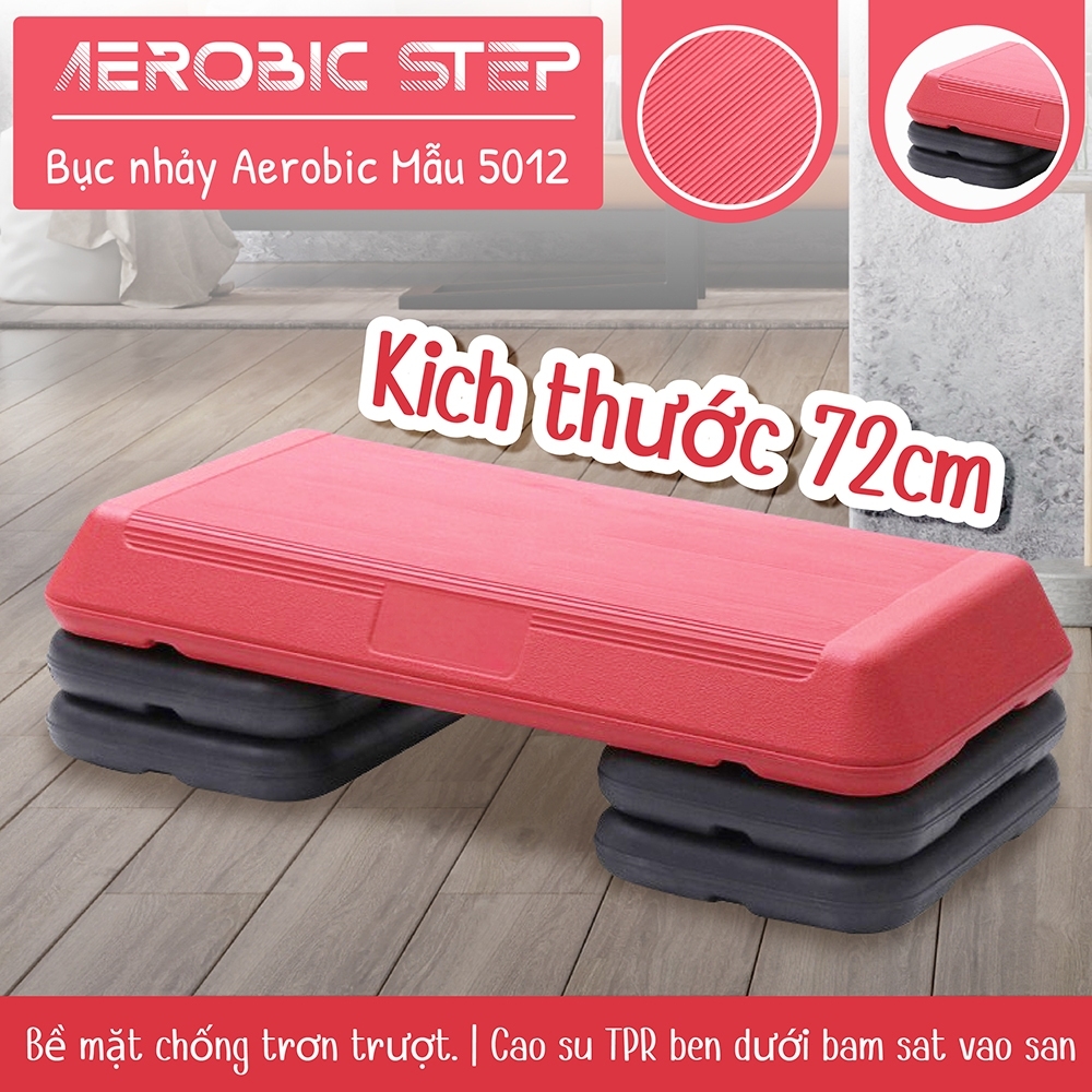 BG Bục dậm nhảy, aerobic, tập gym tại nhà AEROBIC STEP 72cm  giảmcân hiệu quả có thể điều chỉnh độ cao tập thể dục