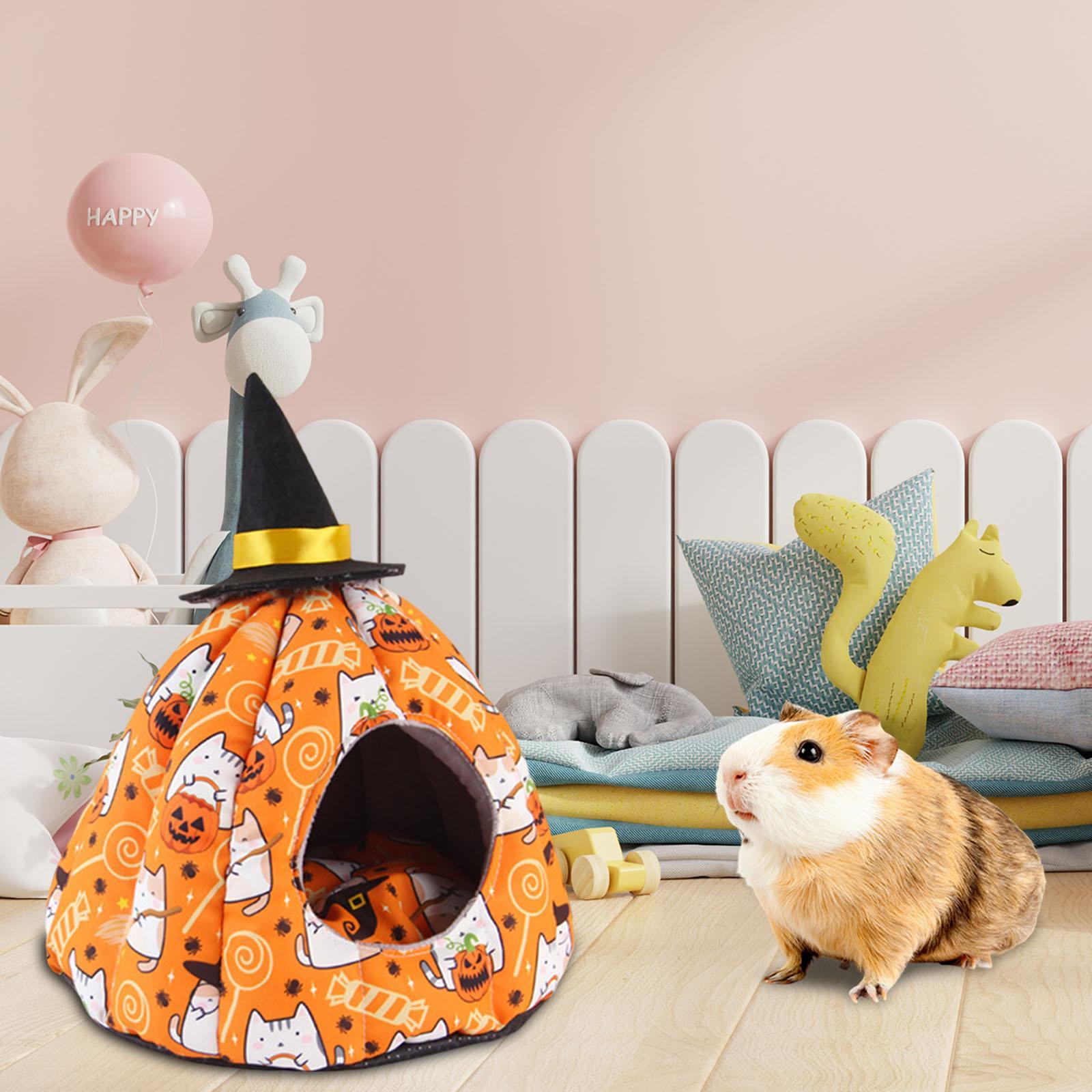 Halloween Pumpkin Nest, Nest House, Pet Accessories, Soft Sleeping Bed, Tent Cage Warm Bed Cave Tent for Hamster Small Pet, Animals Bird Hedgehog