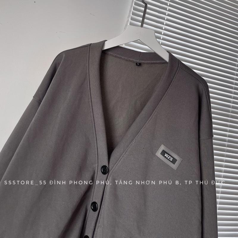 Áo khoác Cardigan nhiều màu thêu logo WZS form rộng unisex nam nữ