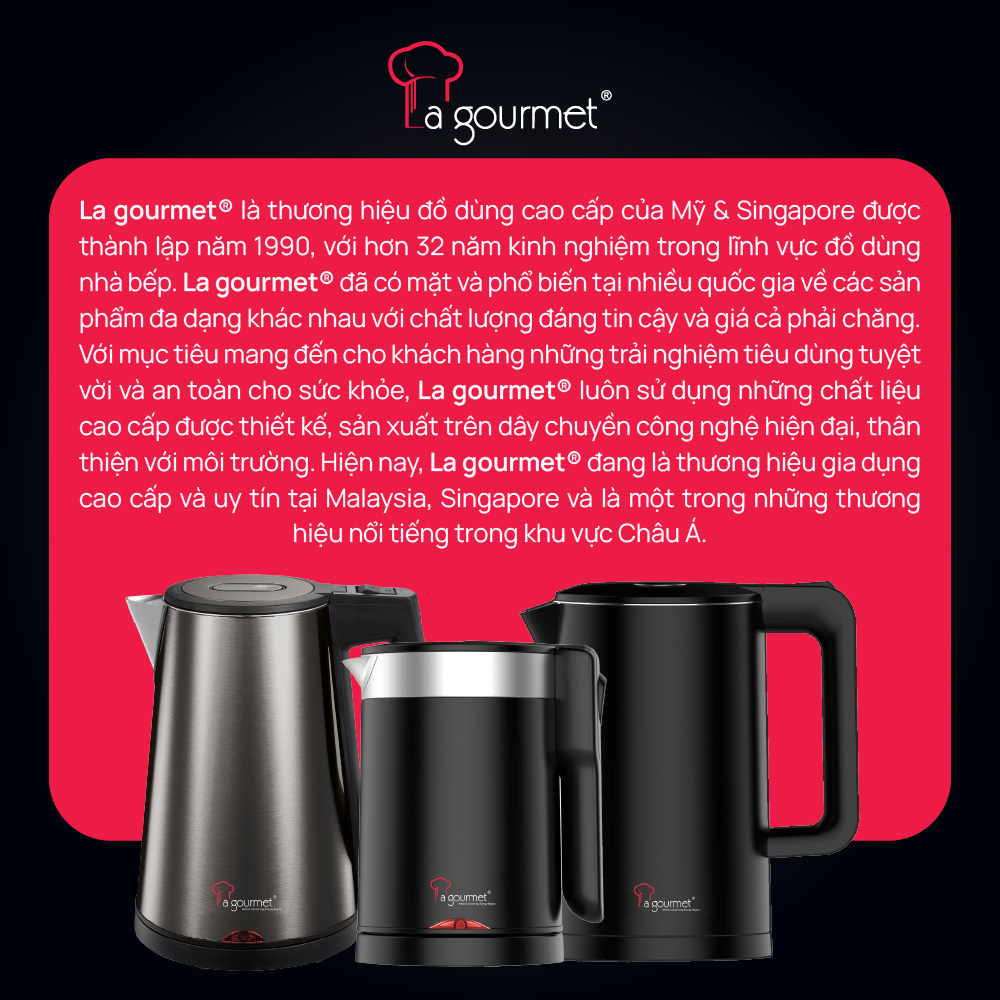 Ấm siêu tốc không vi nhựa La gourmet 1,7L - 359636