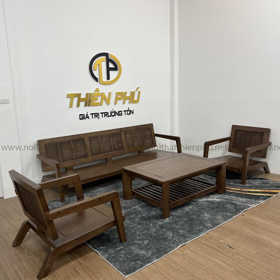 Sofa gỗ tần bì tựa mây 2 lớp mã TP822 New