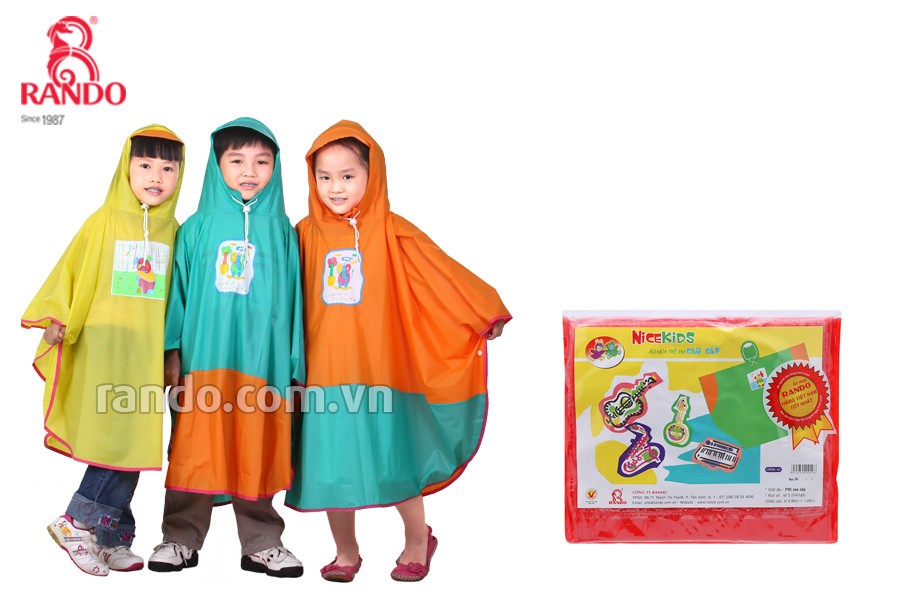 ÁO MƯA BƯỚM RANDO CAO CẤP MÀU NGẪU NHIÊN TRẺ DƯỚI 1.1 M