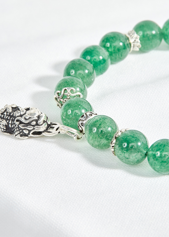 Vòng thạch anh xanh phối charm tỳ hưu treo Ngọc Quý Gemstones