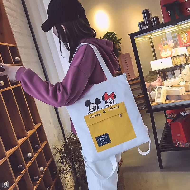 2020NewinsNet Red Canvas Bag Female Student Korean Style Messenger Bag Harajuku Style All-match Large Capacity Handbag