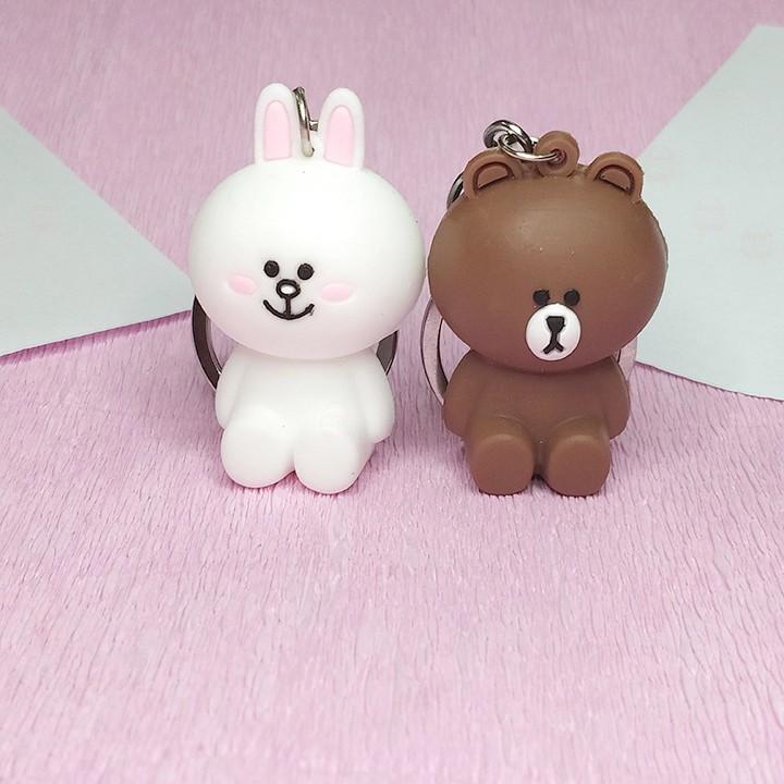 Móc khóa gấu Brown và thỏ Cony