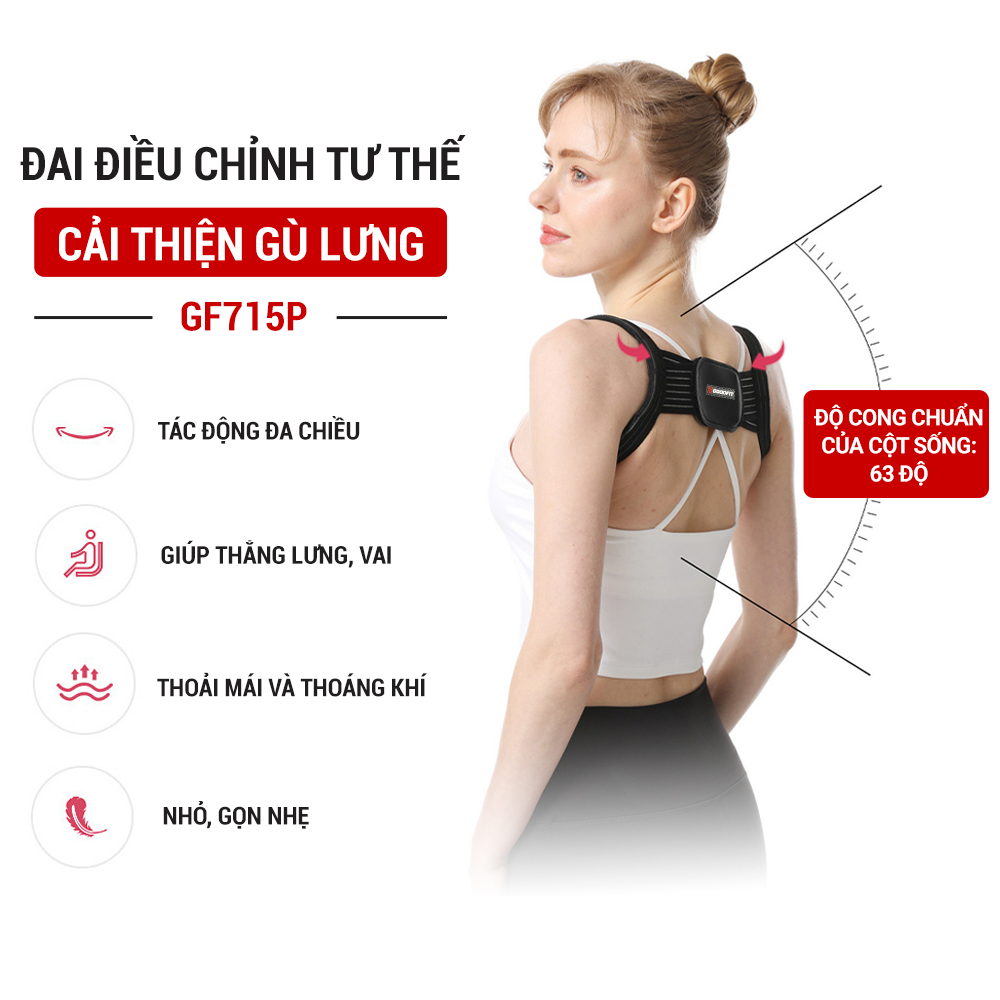 Đai chống gù lưng trẻ em, người lớn điều chỉnh tư thế GoodFit GF715P đai chống gù lưng cho bé