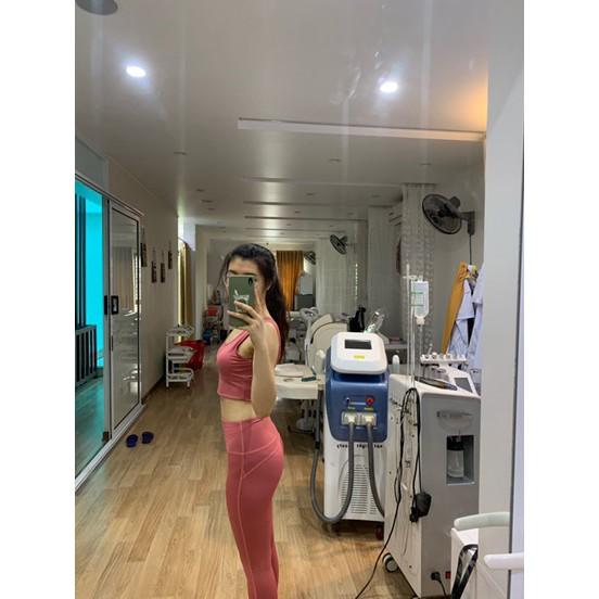 Đồ tập gym nữ bộ tập gym yoga erobic nữ áo hở lưng quần dài chất liệu co giãn 4 chiều thấm hút tốt