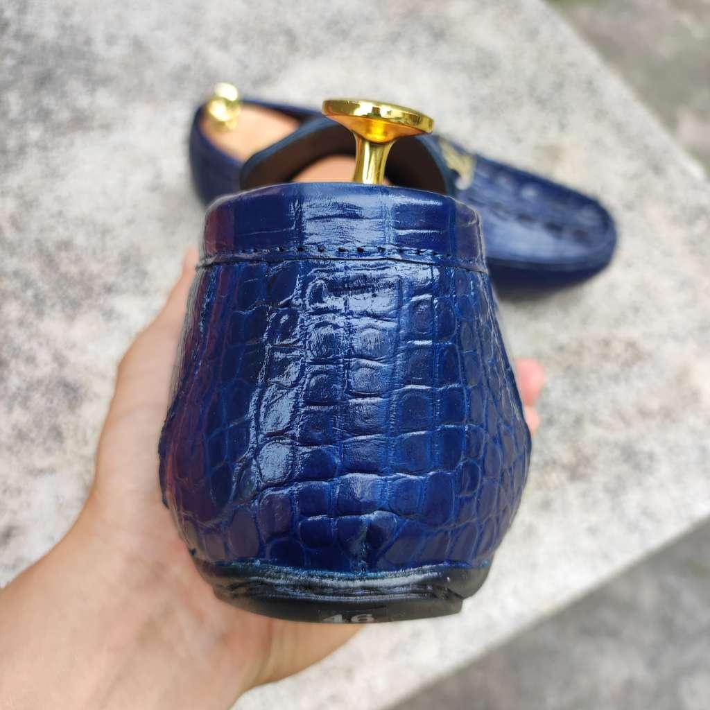 Giày lười Vây đuôi cá sấu Xanh navy CỰC CHẤT!