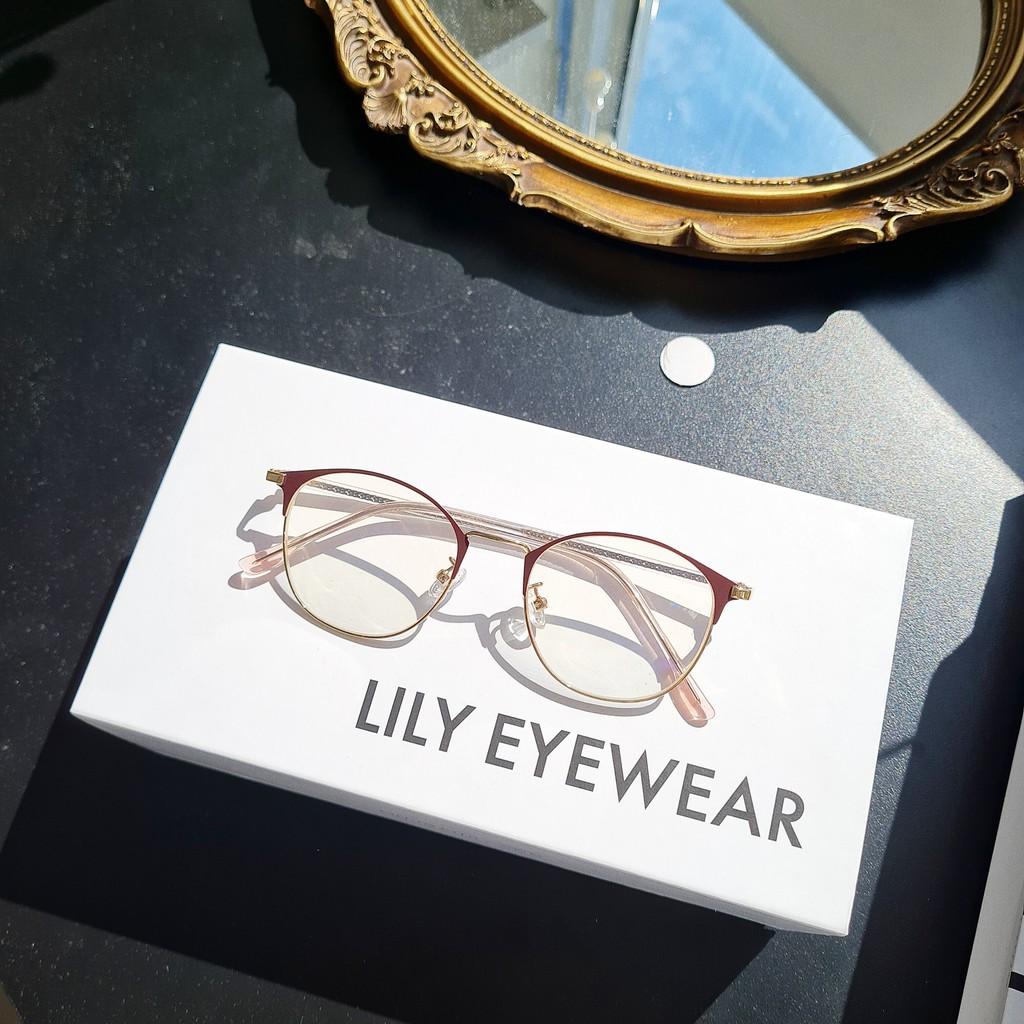 Gọng kính nữ kim loại Lilyeyewear mắt kính tròn thanh mảnh nhẹ nhàng màu sắc thời trang 1030