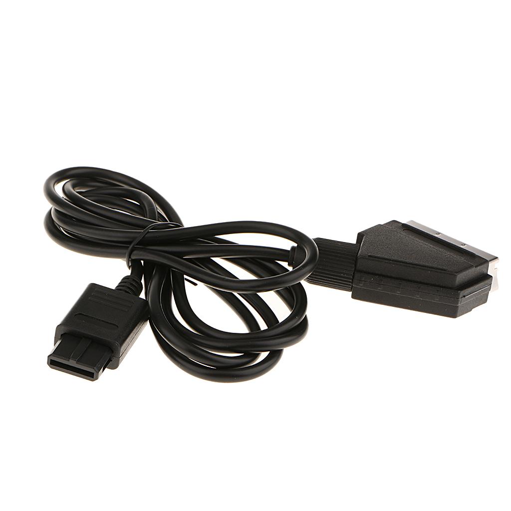 1.8m/6ft RGB Scart Cable AV Stereo Cord Audio & Video TV Lead for SNES  N64 NTSC Nintendo 64 Super Nintendo Game Consoles - Black