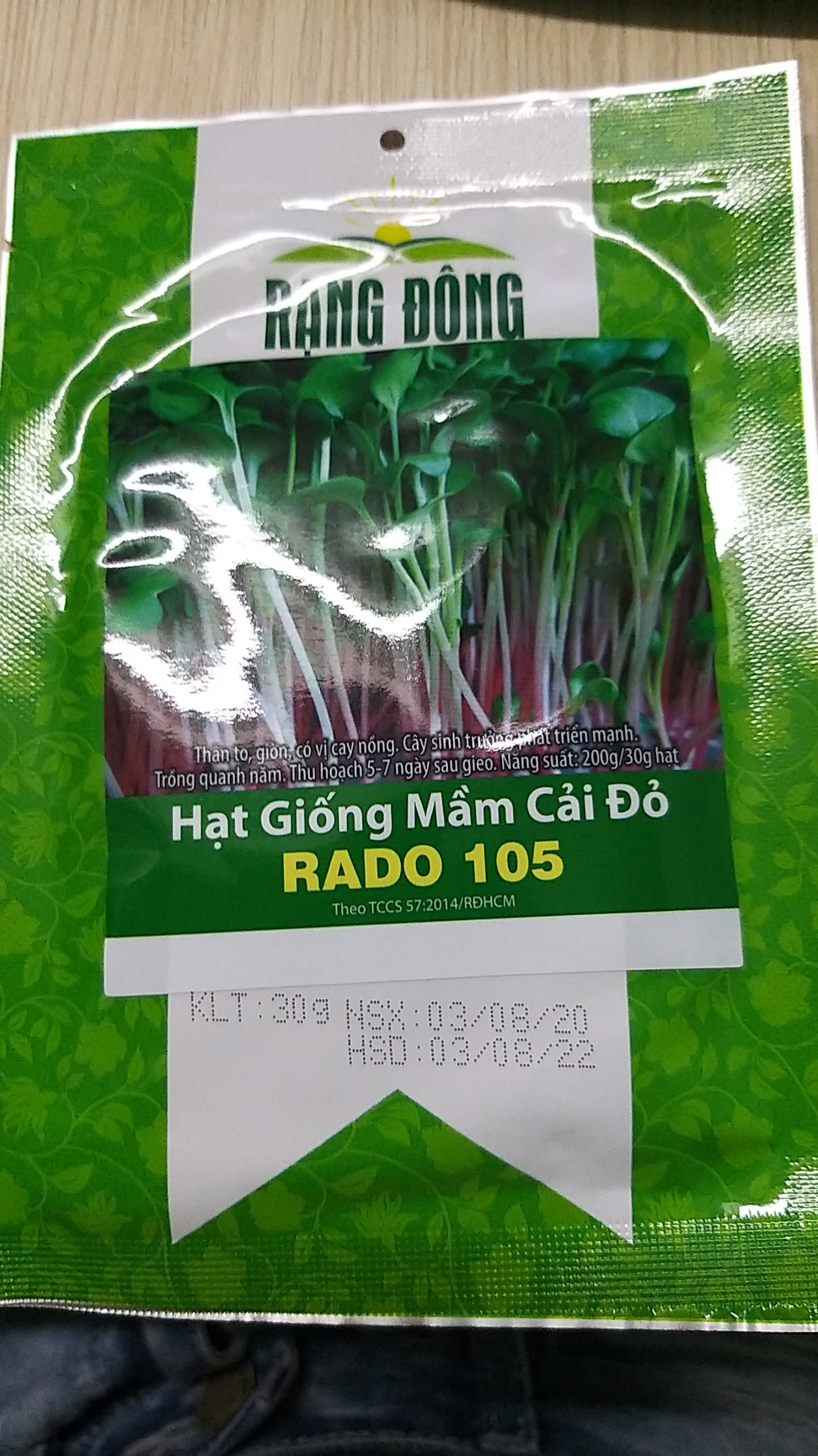 RAU MẦM CỦ CẢI ĐỎ RADO 105- NÃY MẦM SIÊU CHẤT, KHÔNG CHẤT BẢO QUẢN