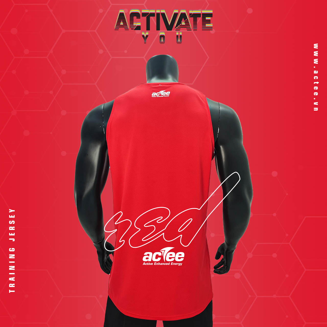 Áo tập luyện Actee Activate You - Màu Đỏ - Cao cấp - Chính hãng