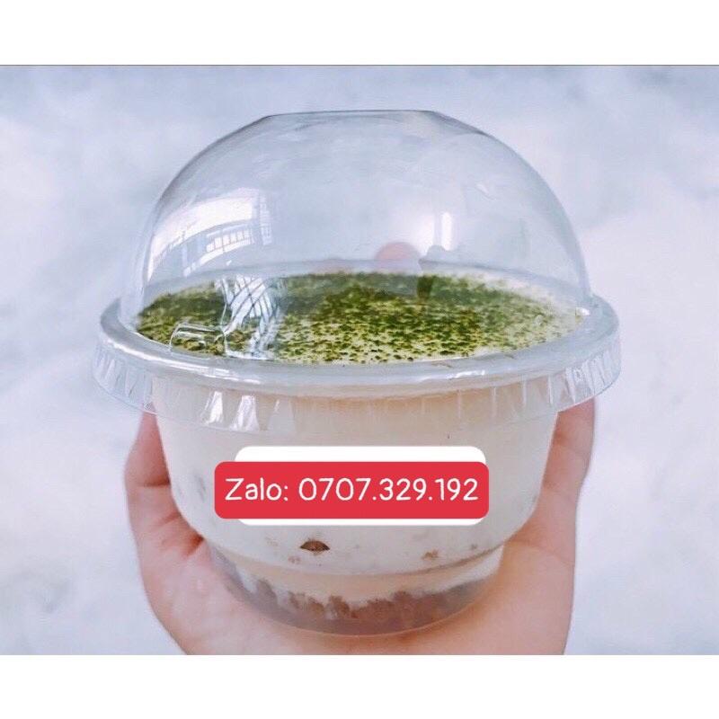 50 Ly lùn nắp cầu 200ml dùng lạnh - Ly đựng tiramisu - Ly đựng bánh mousse
