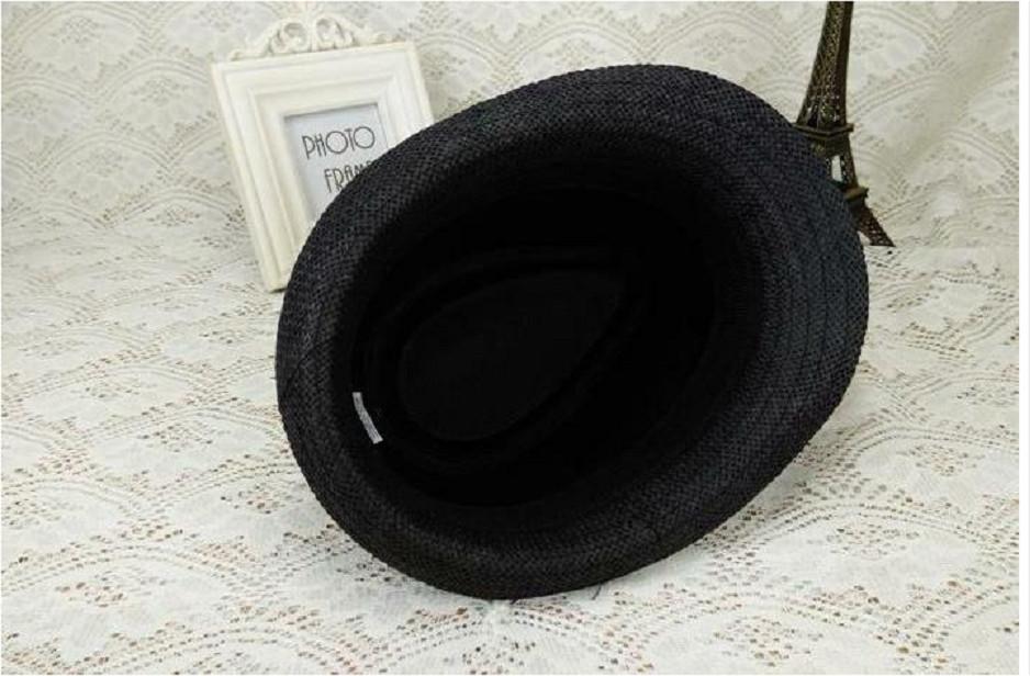 Nón phớt cói cho nam mũ phớt nam thời trang đi biển màu đen