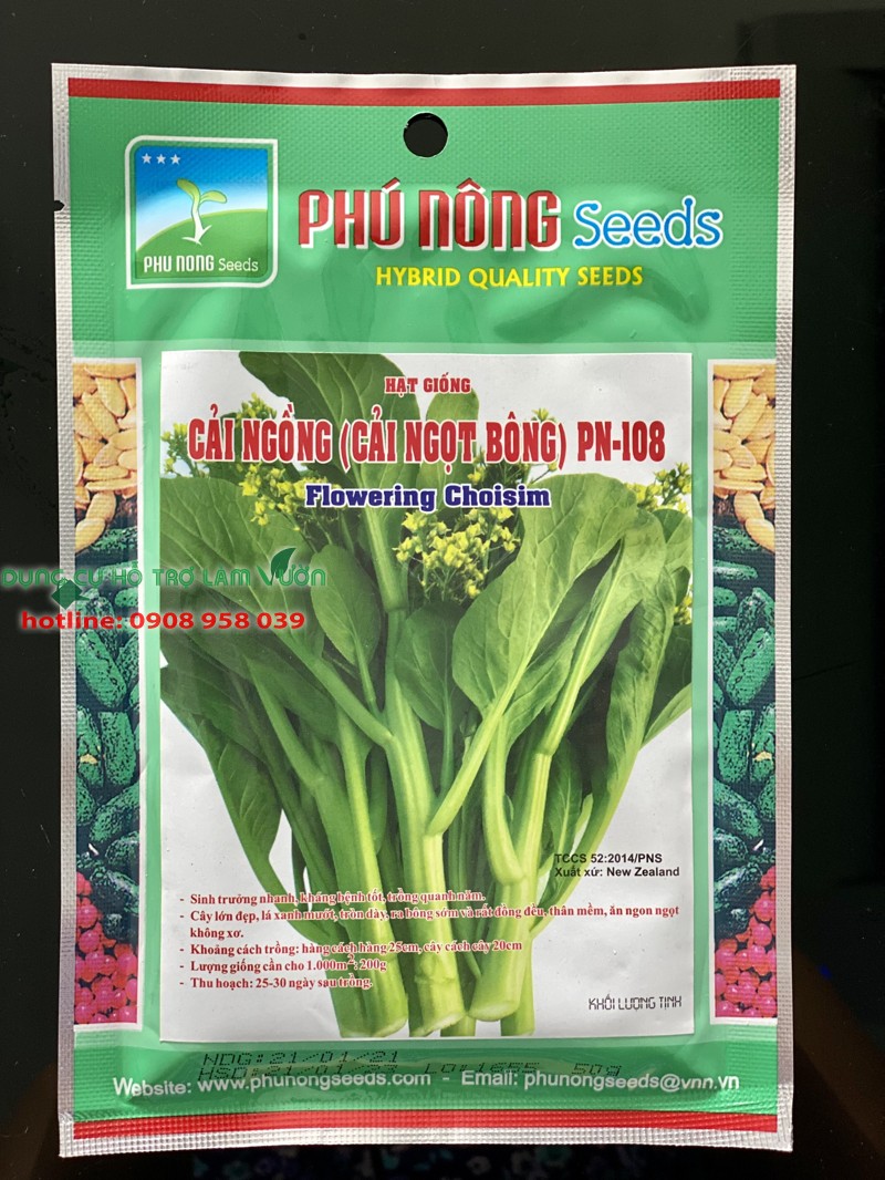 Hạt giống cải ngọt ăn bông Phú Nông gói 50gr